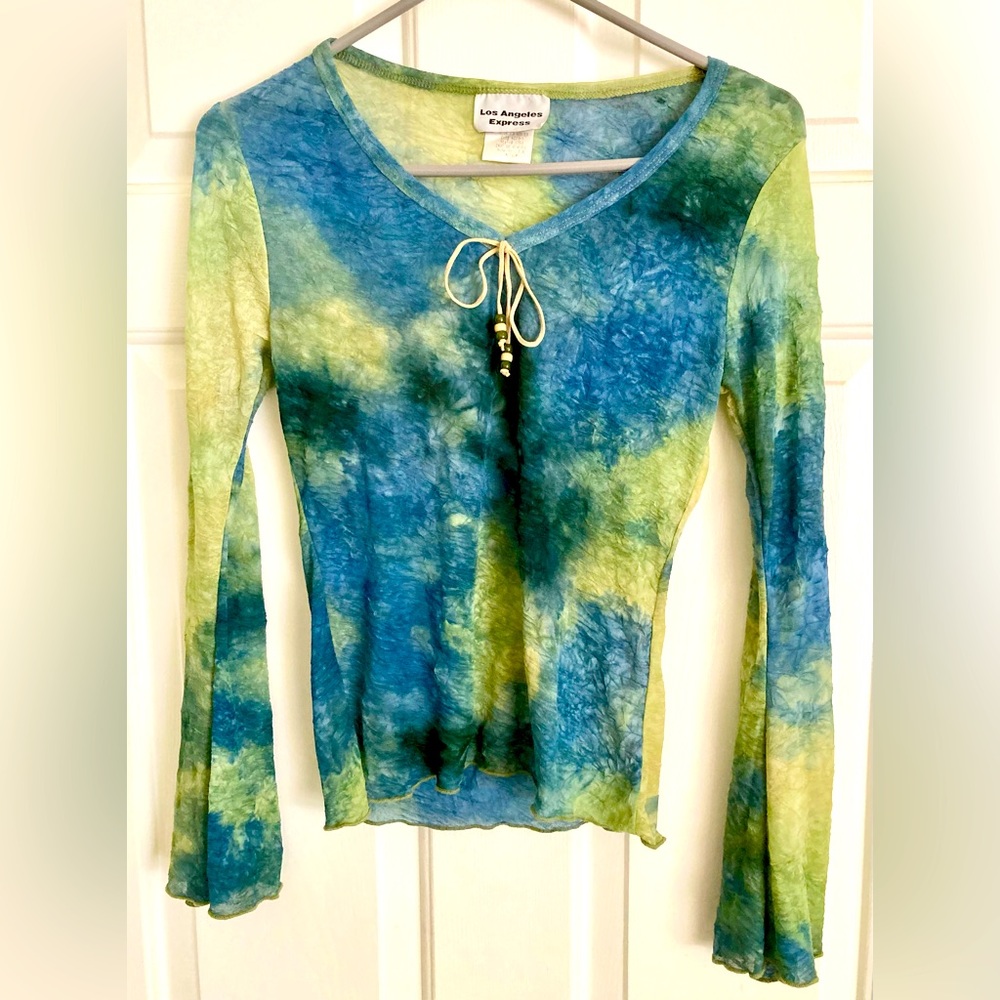 Vintage Tie Dye Sheer Top (Medium)